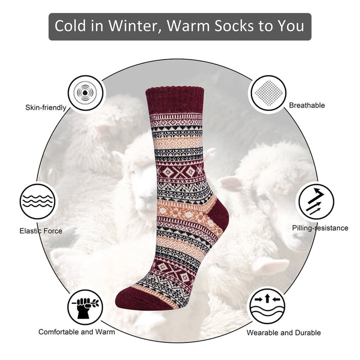 Ana | 5 Pairs Nordic-Style Women's Thermal Socks