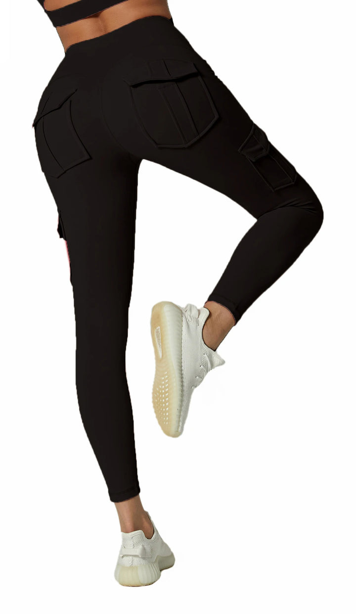 Fitness Leggings With Pockets & Solid High Waist