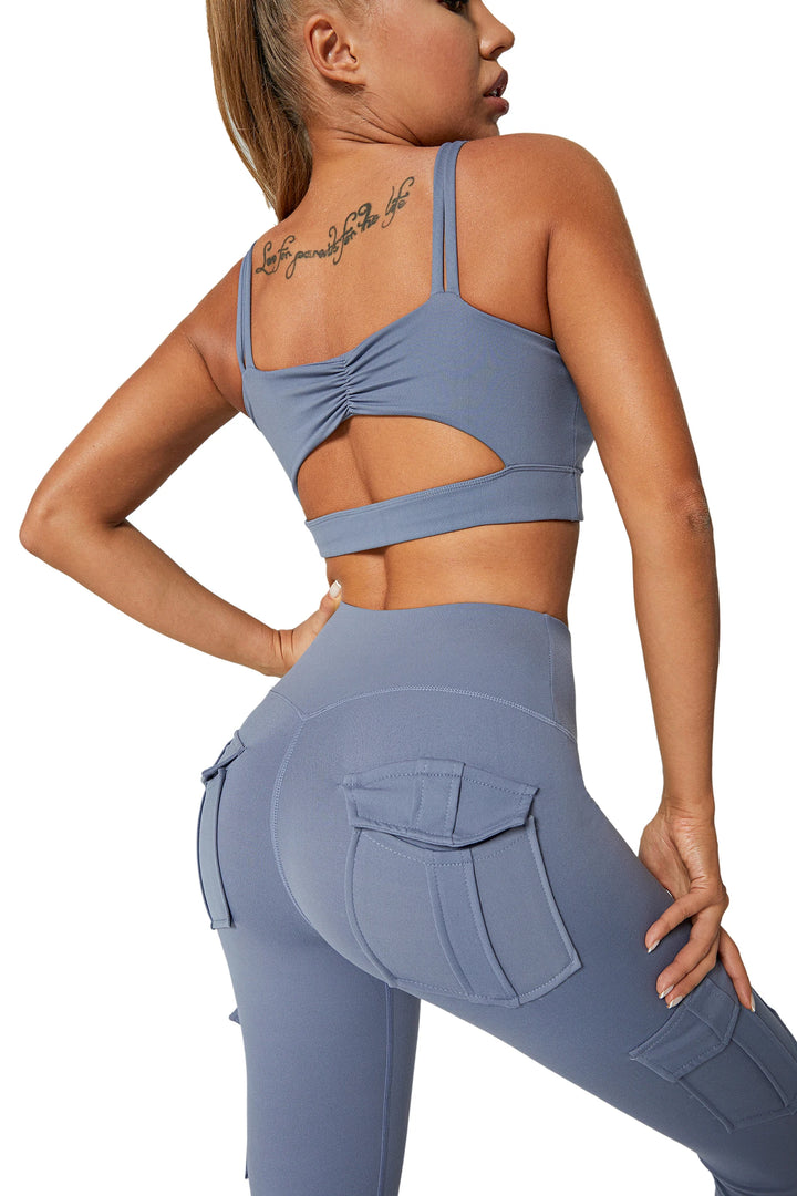 Fitness Leggings With Pockets & Solid High Waist