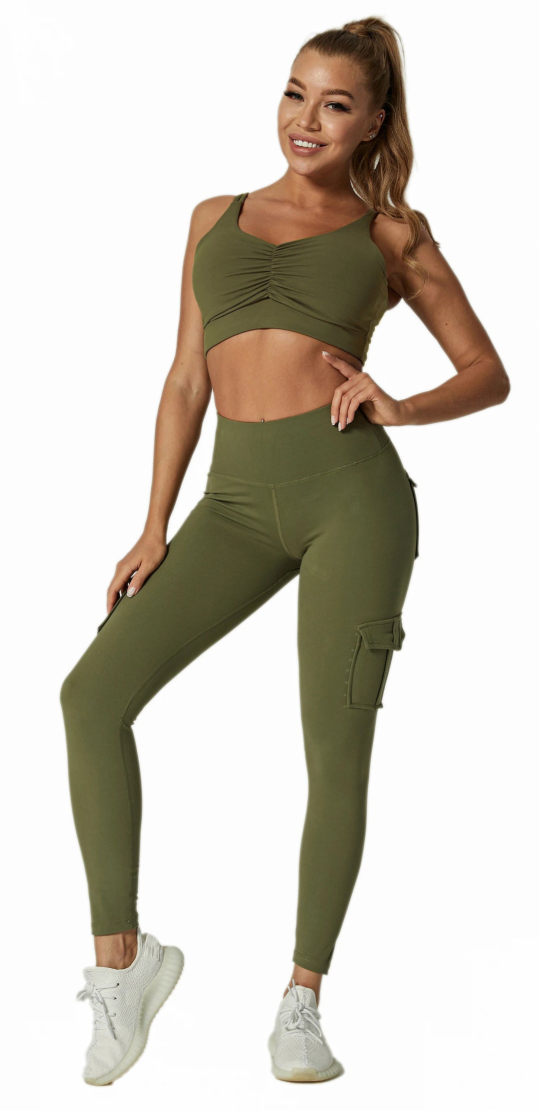 Fitness Leggings With Pockets & Solid High Waist