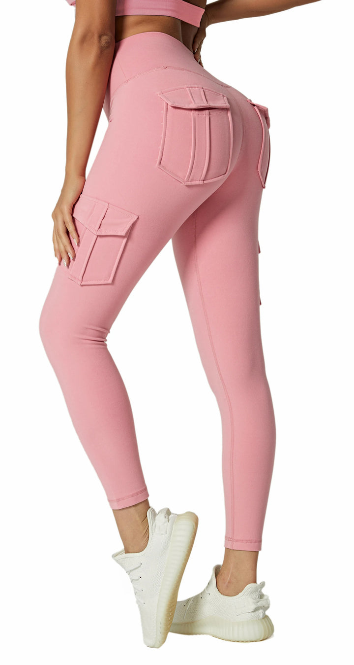 Fitness Leggings With Pockets & Solid High Waist