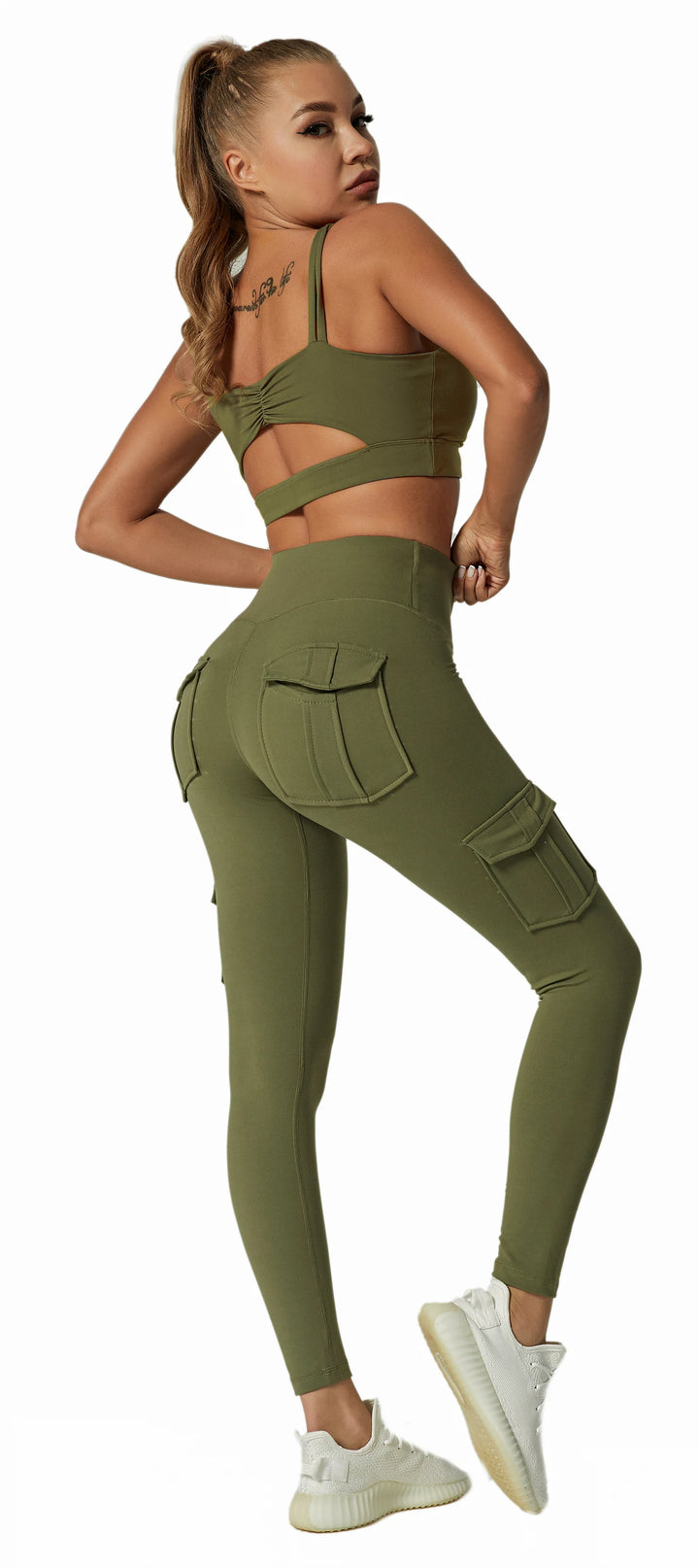 Fitness Leggings With Pockets & Solid High Waist