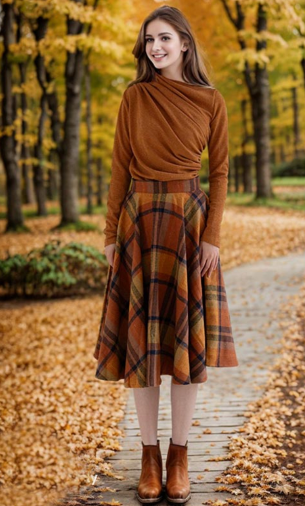 Maeve | Plaid A-Line Wool-Blend Midi Skirt