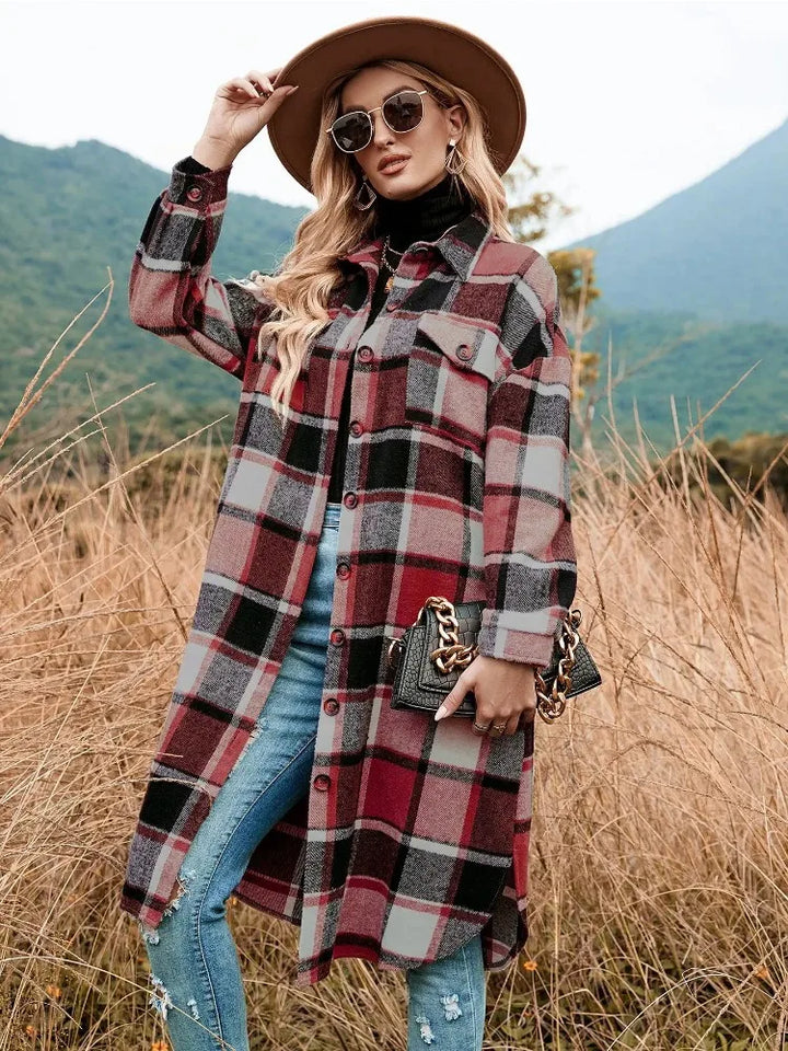 Plaid Trench Coat