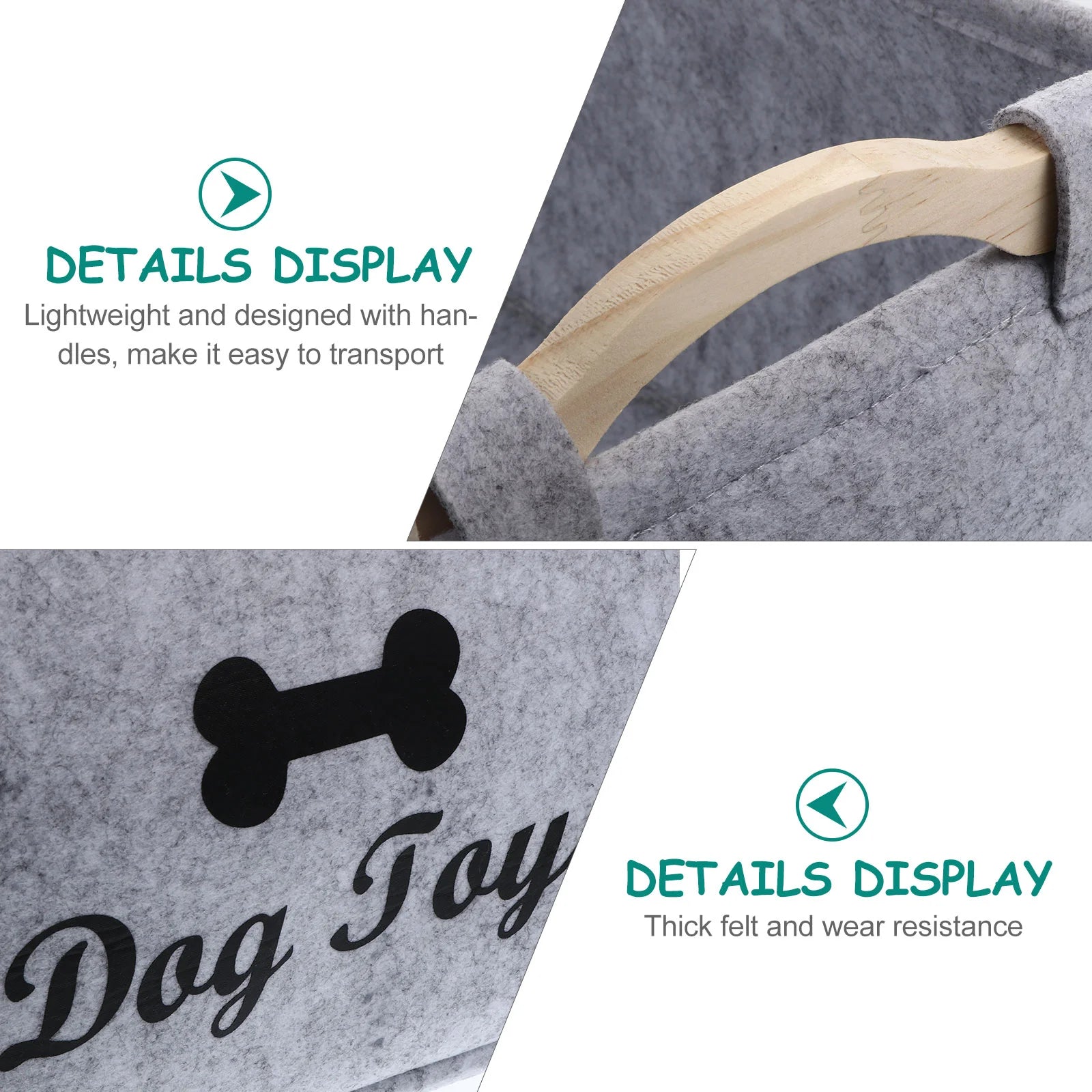 Pet Toy Felt Basket Storage Box