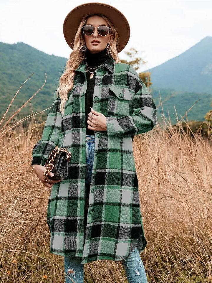 Plaid Trench Coat