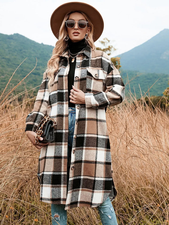 Plaid Trench Coat