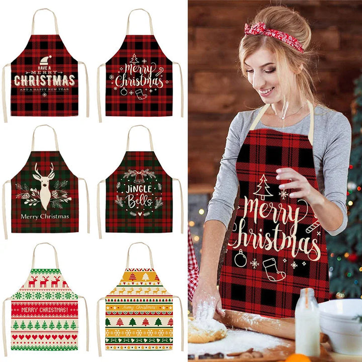 Linen Merry Christmas Apron