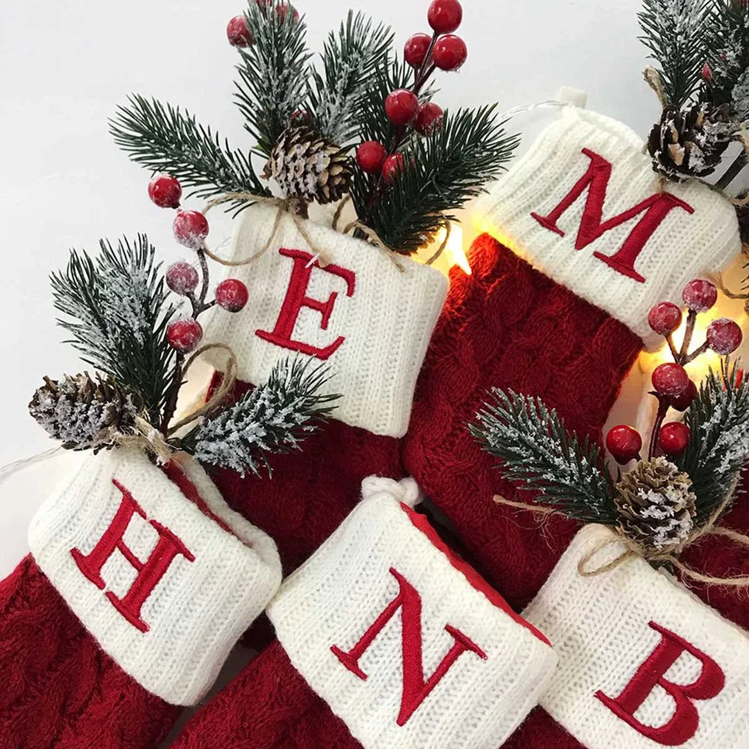 Personalized Christmas Letter Sock Decoration