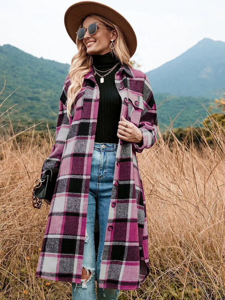 Plaid Trench Coat