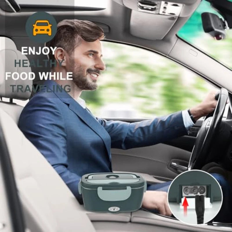 Fiambrera eléctrica para adultos, calentador de alimentos portátil, Cubo de cena calentado, para coche/hogar/camión con contenedor extraíble de 1,5 l