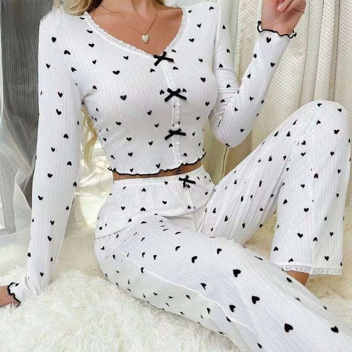 Heart-print pyjama set