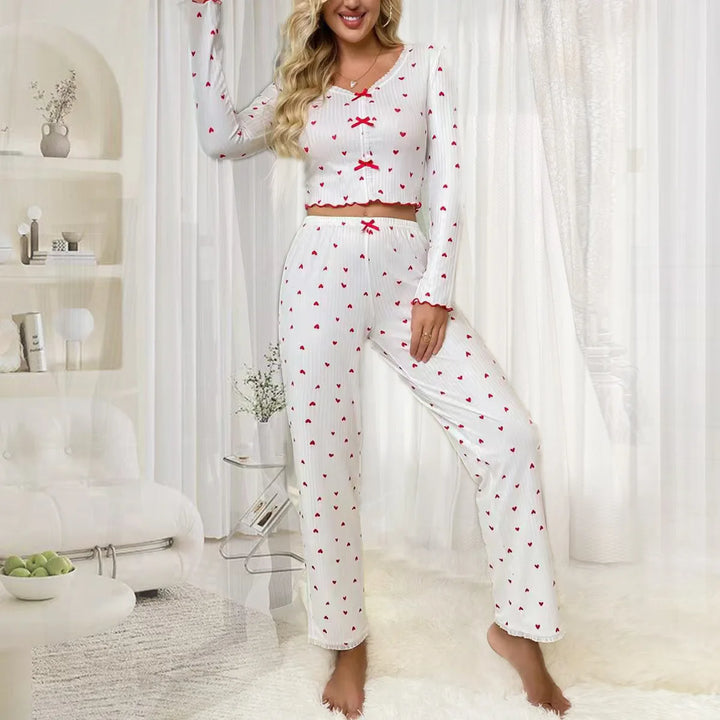 Heart-print pyjama set