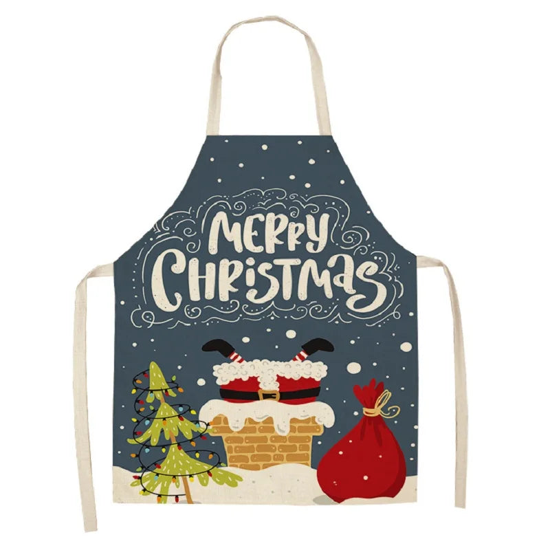 Linen Merry Christmas Apron