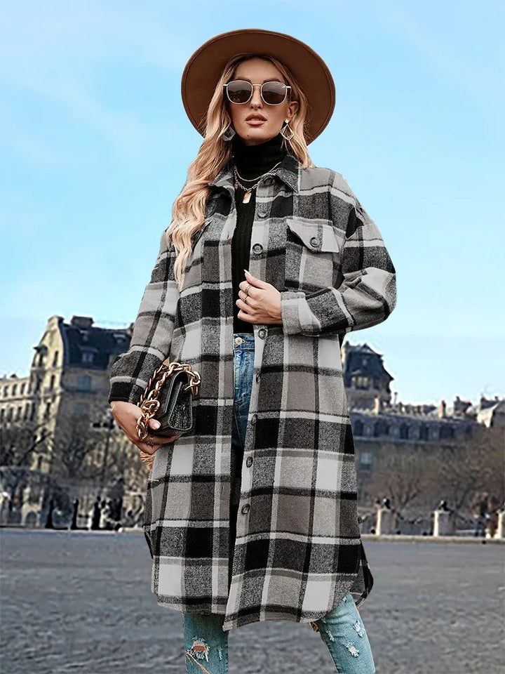 Plaid Trench Coat