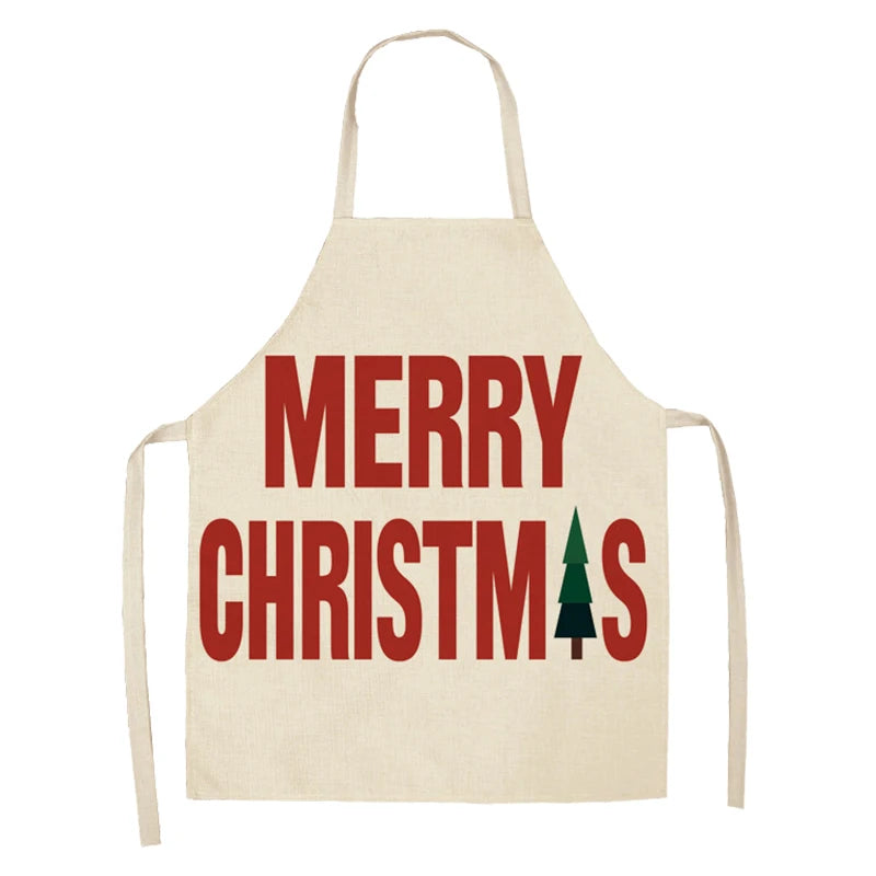 Linen Merry Christmas Apron