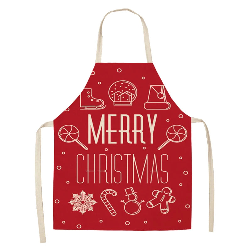 Linen Merry Christmas Apron