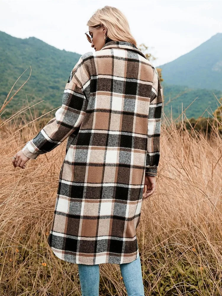 Plaid Trench Coat