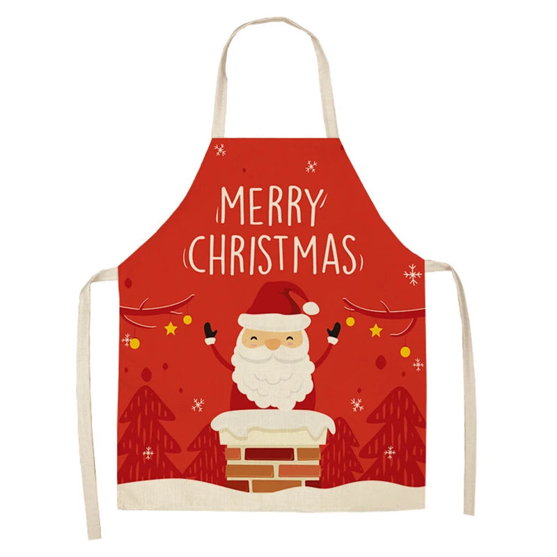 Linen Merry Christmas Apron