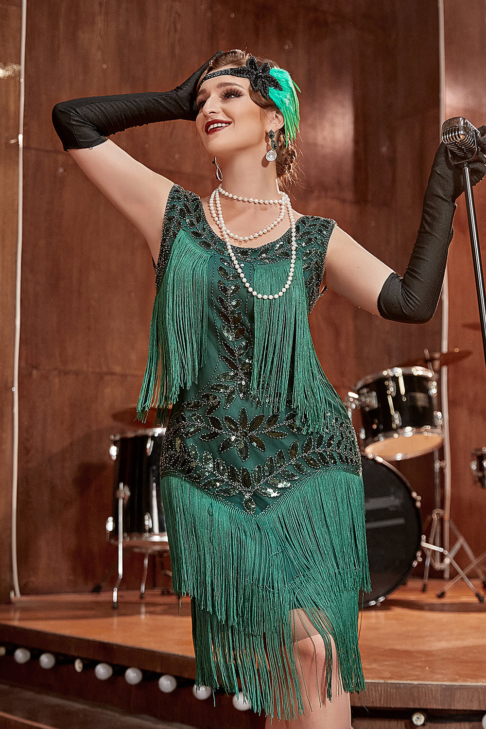 The Ella |1920 style Charleston dress with sequins and fringe