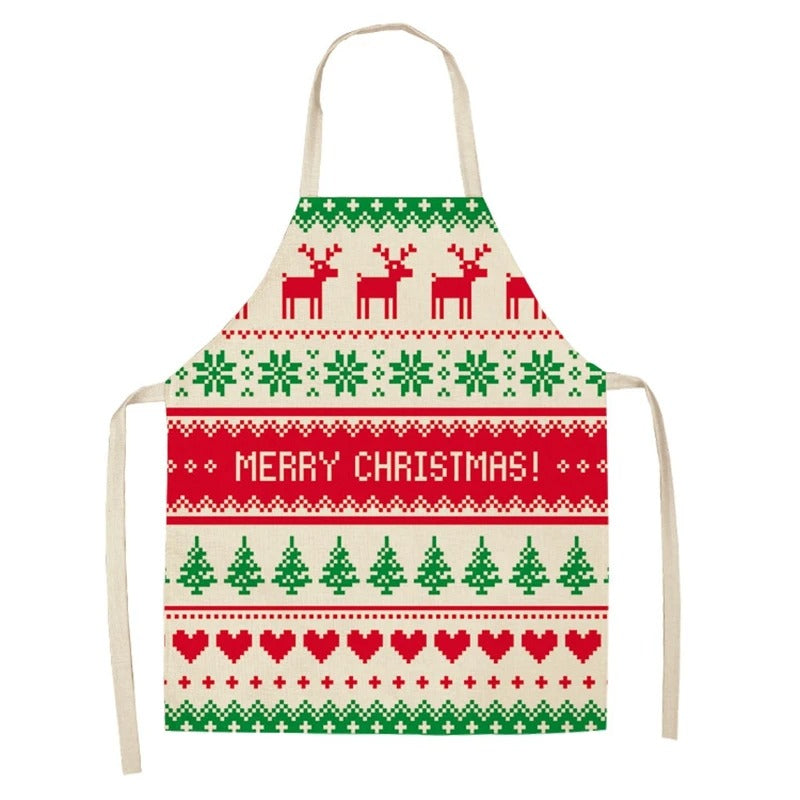 Linen Merry Christmas Apron