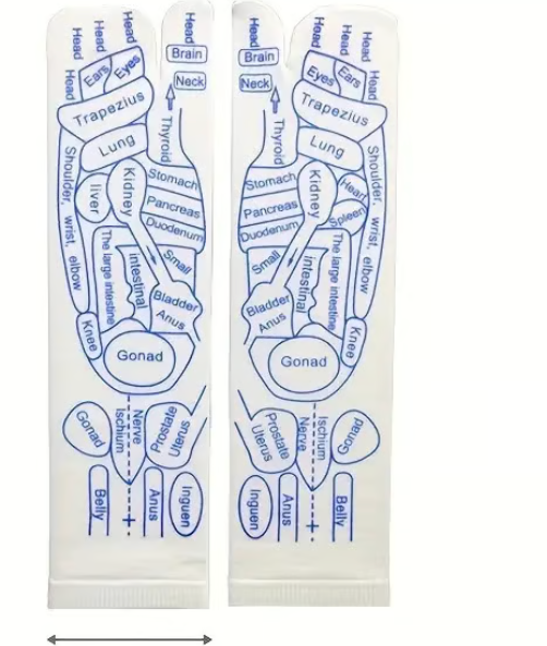 Reflexology Chart Socks with Trigger Point Massage Tool