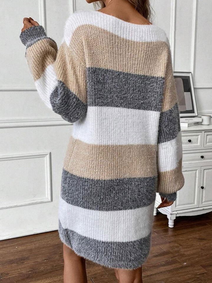 Striped Colour-Block Jumper Dress